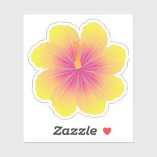 Sticker Illustration de Hibiscus Jaune