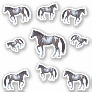 Sticker Illustration de jument de cheval western Appaloosa