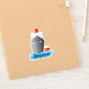 Sticker Illustration de la caricature de remorqueur de paq