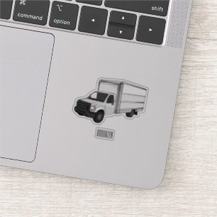 Sticker Illustration de la caricature du camion-boîte
