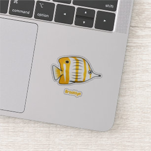 Sticker Illustration de la caricature du poisson papillon