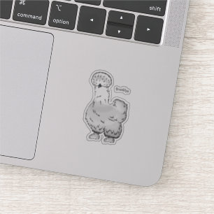 Sticker Illustration de la caricature du poulet Silkie