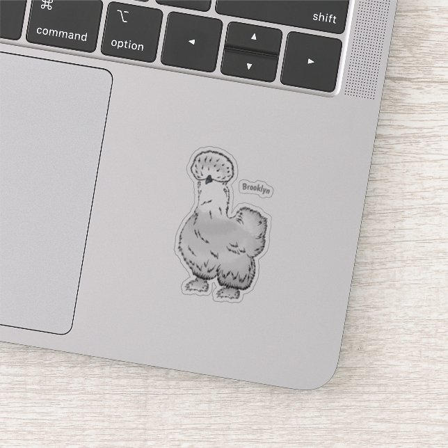Sticker Illustration de la caricature du poulet Silkie (Détail)