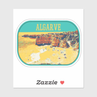 Sticker Illustration de la côte de l'Algarve Portugal Stic