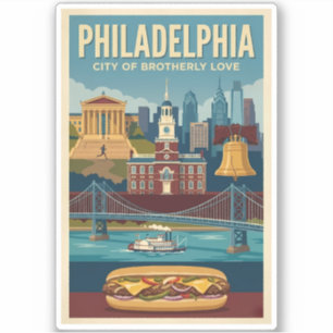 Sticker Illustration de la culture de Philadelphie Pennsyl