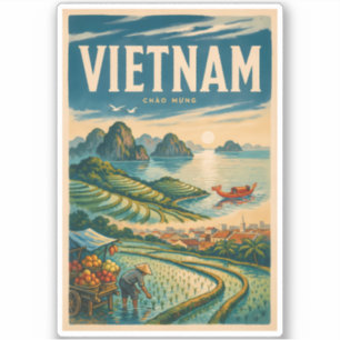 Sticker Illustration de la culture vietnamienne Art de voy