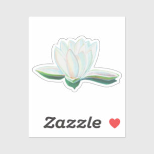 Sticker Illustration de la fleur de lotus blanc