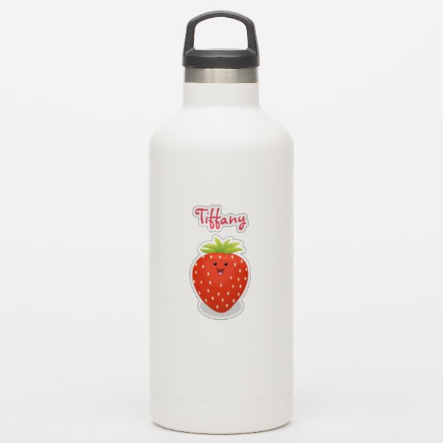 Sticker Illustration de la fraise Cute kawaii (Gourde)
