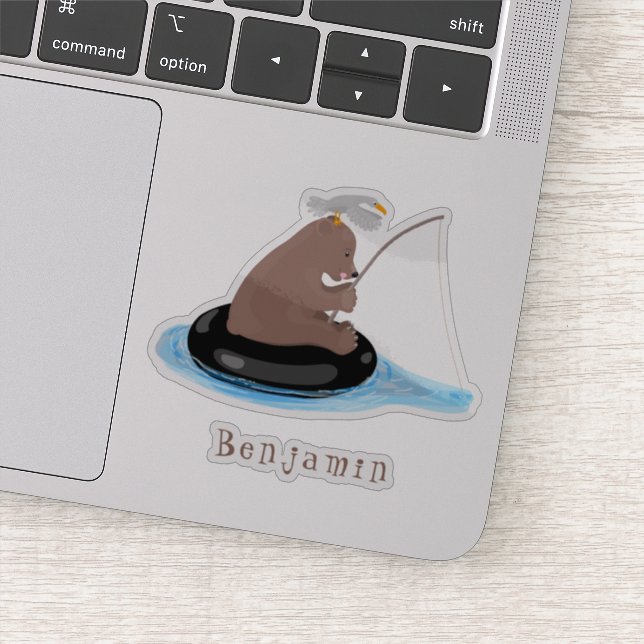 Sticker Illustration de la pêche de l'ourson mou (Détail)