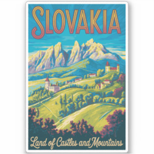 Sticker Illustration de la skyline de la Slovaquie Art de