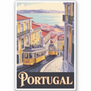 Sticker Illustration de la skyline de Lisbonne au Portugal