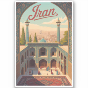 Sticker Illustration de la skyline d'Iran Art de voyage vi