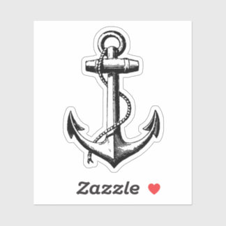 Sticker Illustration de l'Ancre nautique vintage