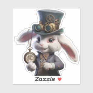 Sticker Illustration de lapin Steampunk