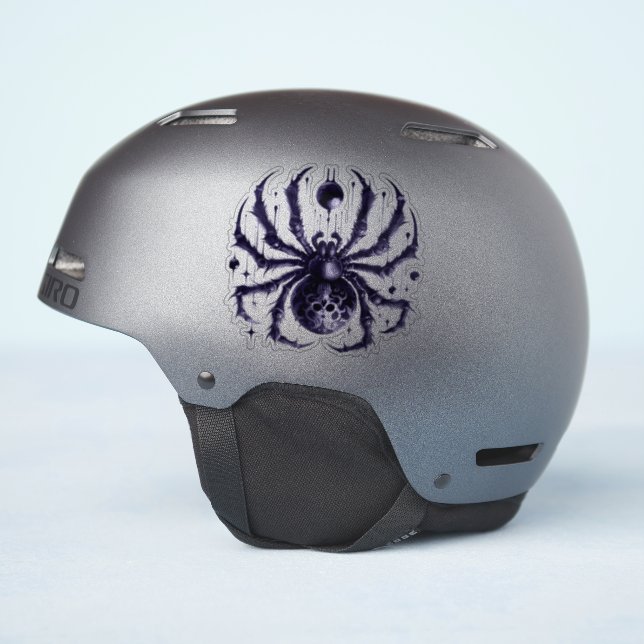 Sticker Illustration de l'araignée bleu métallique (Côté casque)