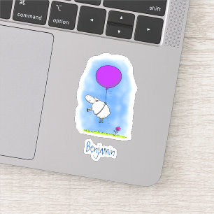 Sticker Illustration de l'humour en ballons de mouton mign