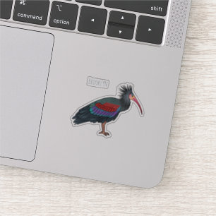 Sticker Illustration de l'ibis à chauve-souris du nord