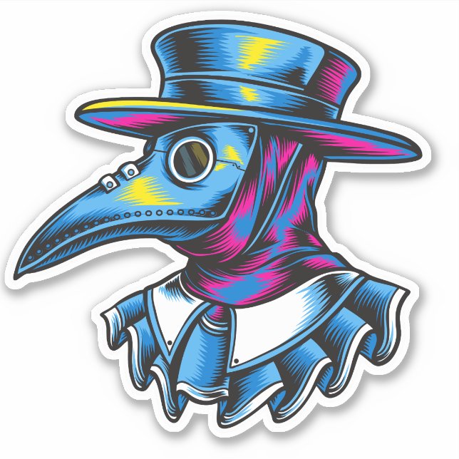 Sticker Illustration de médecin de la peste (Devant)