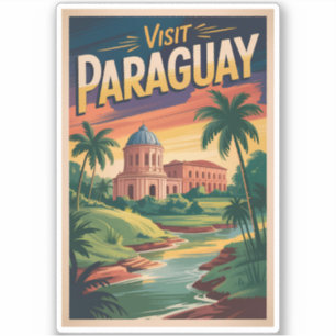 Sticker Illustration de paysage paraguayen Art de voyage v