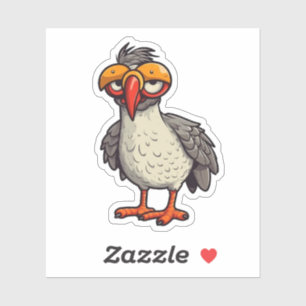 Sticker Illustration de poulet caricature