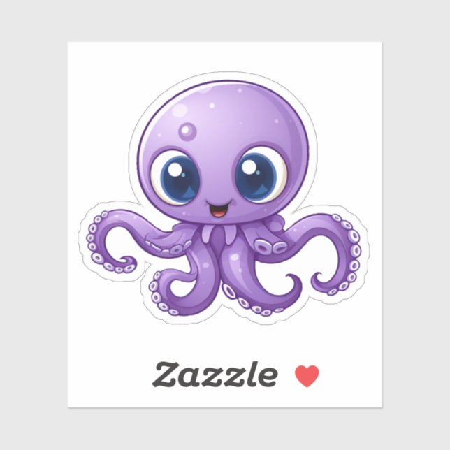 Sticker Illustration de poulpe de dessin (Feuille)