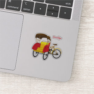 Sticker Illustration de pousse-pousse pédicab