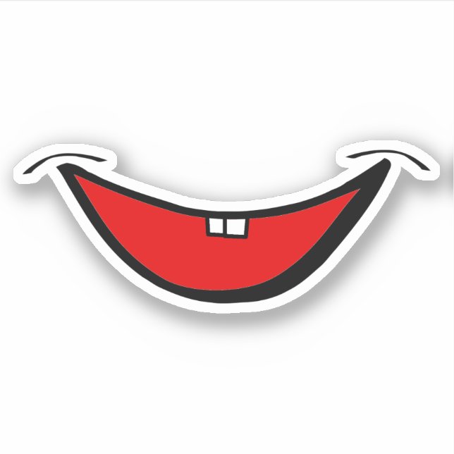 Sticker Illustration de sourire sans dents (Devant)