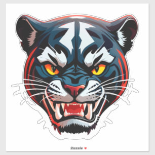 Sticker Illustration de tête de tigre agressif