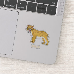 Sticker Illustration de tigre à dents de sabre