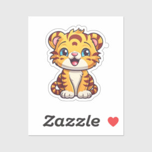 Sticker Illustration de tigre de dessin