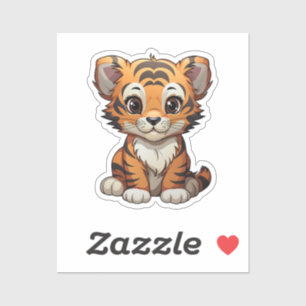 Sticker Illustration de tigre de dessin