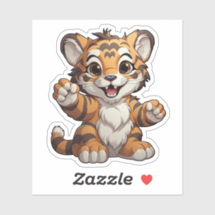 Sticker Illustration de tigre de dessin