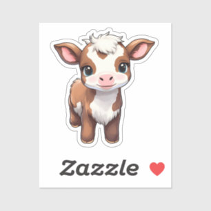 Sticker Illustration de vache caricaturale