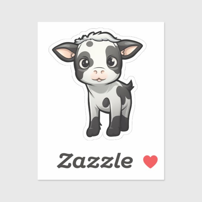 Sticker Illustration de vache caricaturale (Feuille)