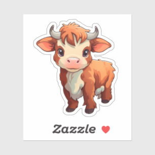 Sticker Illustration de vache caricaturale