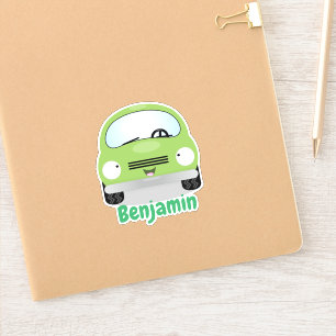 Sticker Illustration de voiture verte Cute kawaii