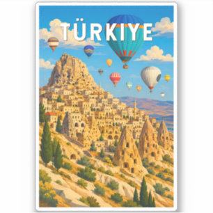 Sticker Illustration de voyage d'art vintage Turquie Turki