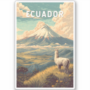 Sticker Illustration de voyage vintage Équateur