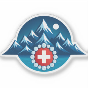 Sticker Illustration des Alpes suisses