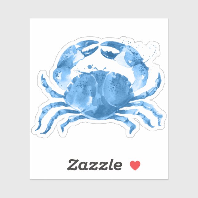Sticker Illustration des aquarelles de crabe bleu (Feuille)