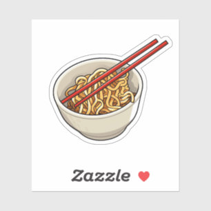 Sticker Illustration des nouilles de dessin