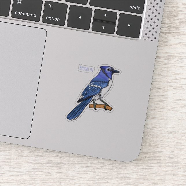 Sticker Illustration d'oiseau de jay bleu (Détail)