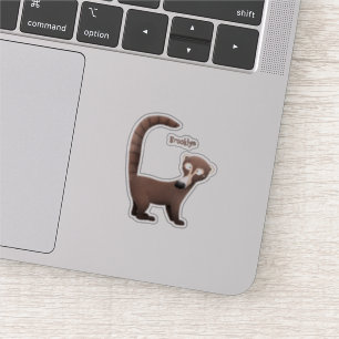 Sticker Illustration drôle curieuse de dessin animé de coa