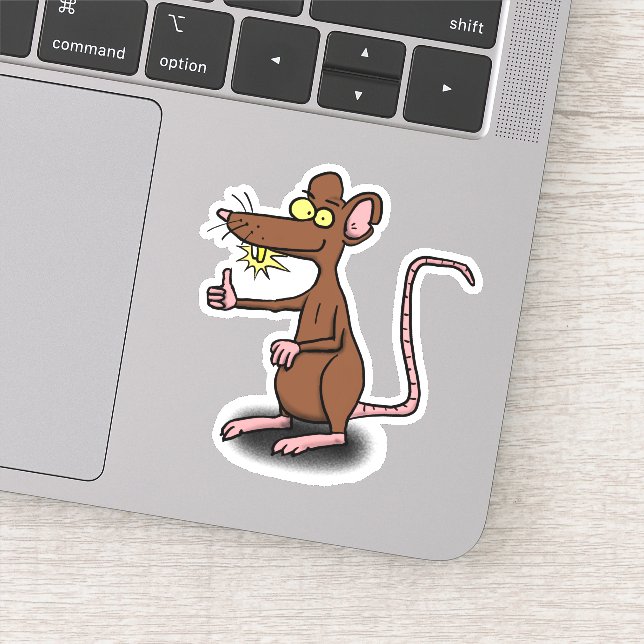 Sticker Illustration drôle de dessin de rat brun (Détail)