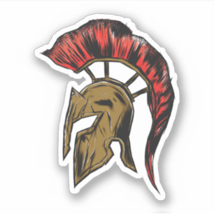 Sticker Illustration du casque spartiate