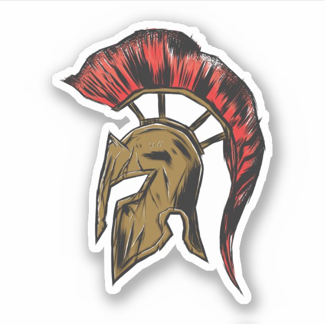 Sticker Illustration du casque spartiate (Devant)