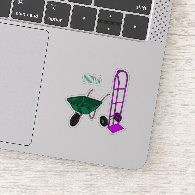 Sticker Illustration du chariot à roues et du chariot à ma (Détail)