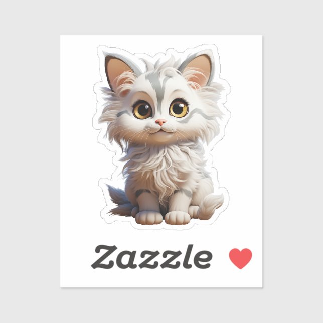 Sticker Illustration du chat de dessin (Feuille)