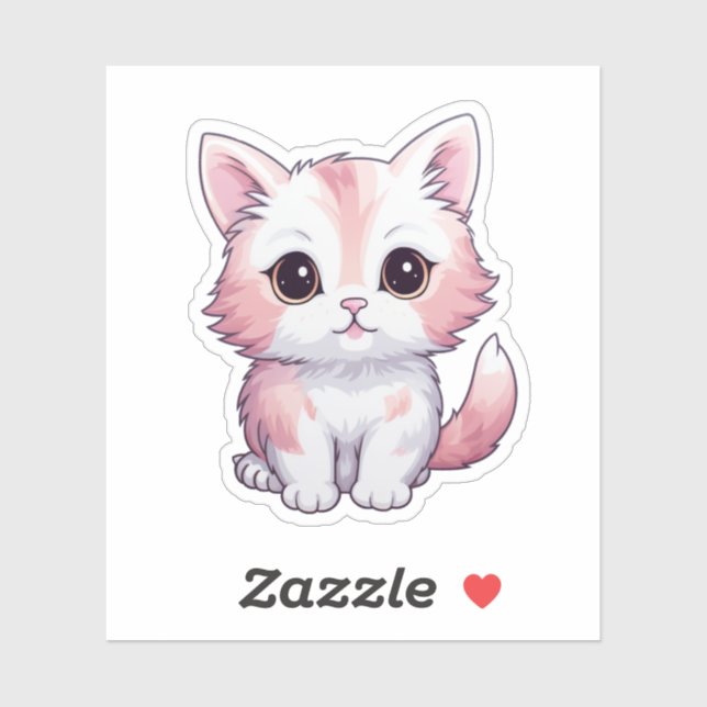 Sticker Illustration du chat de dessin (Feuille)