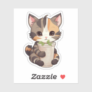 Sticker Illustration du chat de dessin